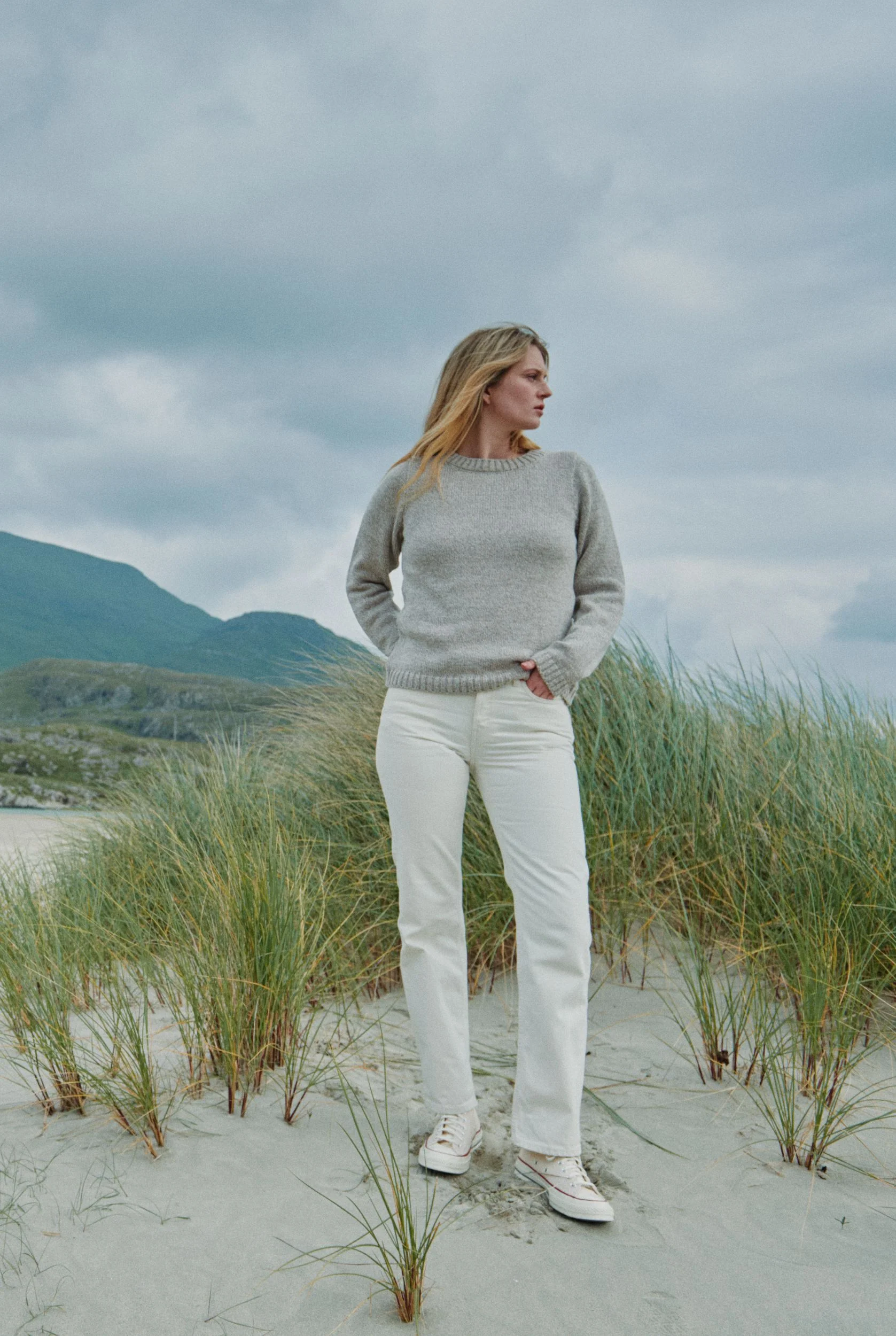 Aoife Supersoft Merino Crewneck Sweater - Oat - Image 3