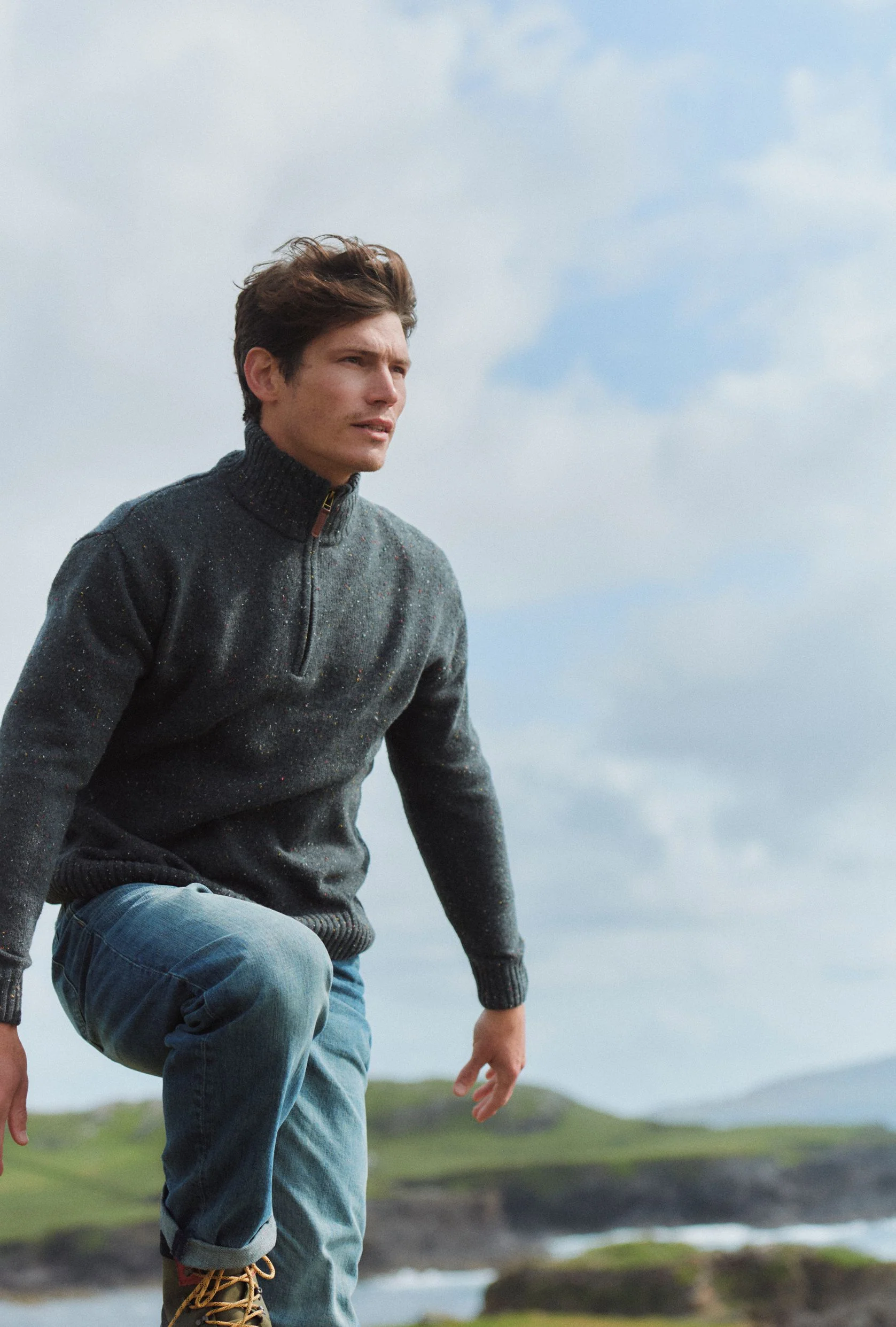 Belleek Troyer Mens Sweater - Grey - Image 4