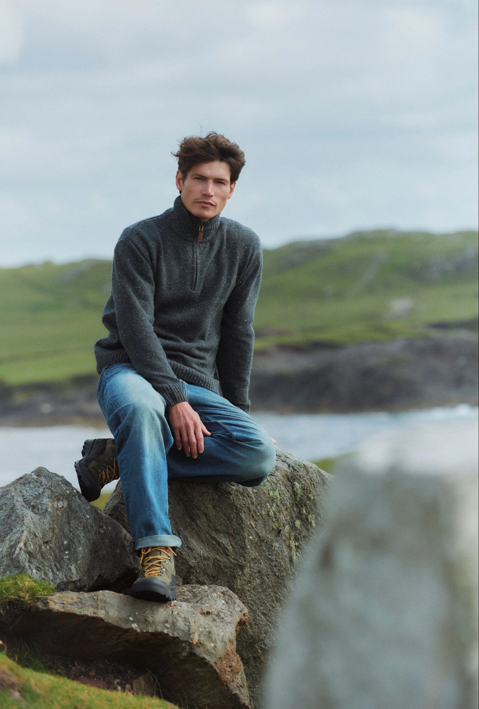 Belleek Troyer Mens Sweater - Grey - Image 5