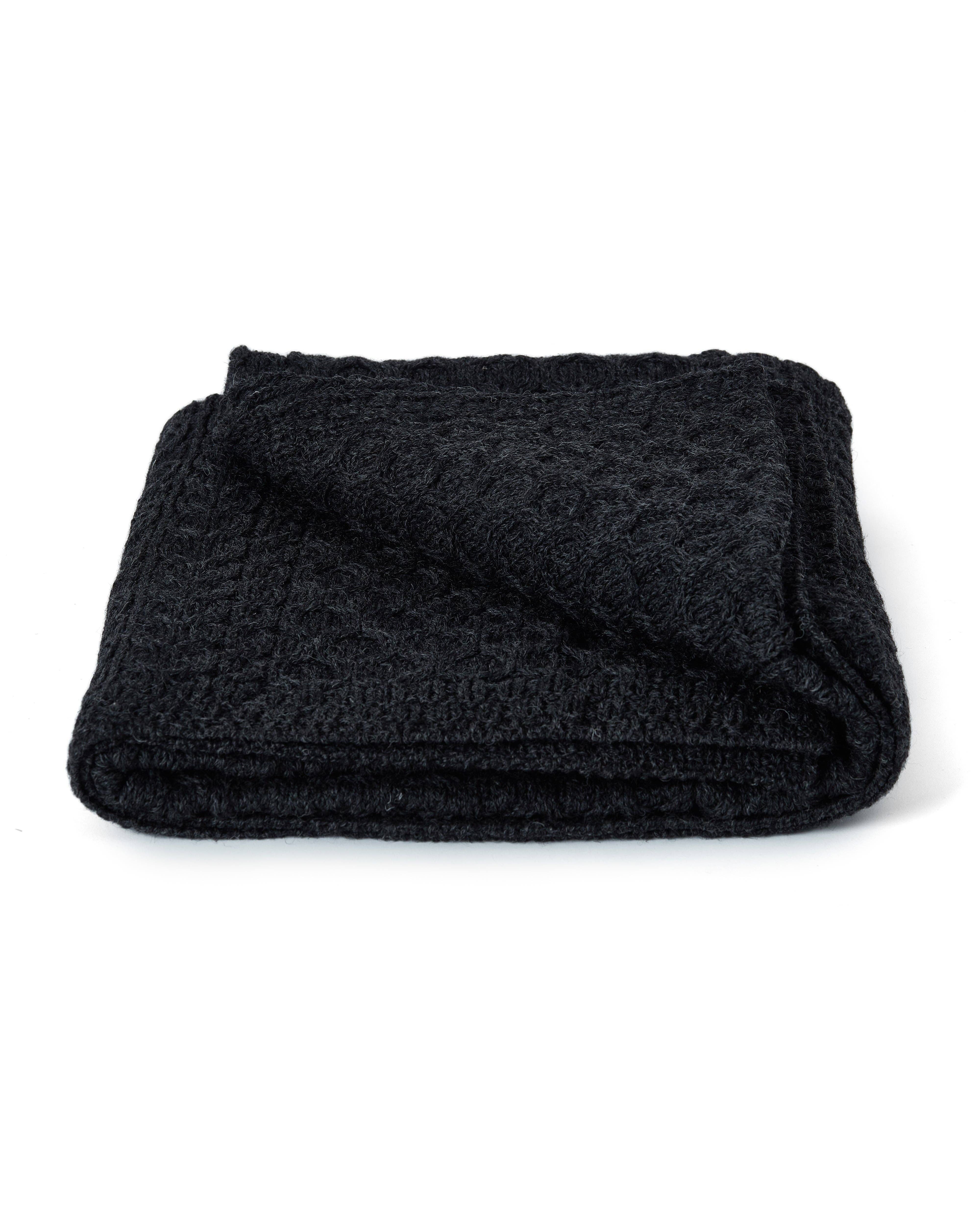 Bertra Aran Classic Wool Blanket -  Charcoal - Image 3