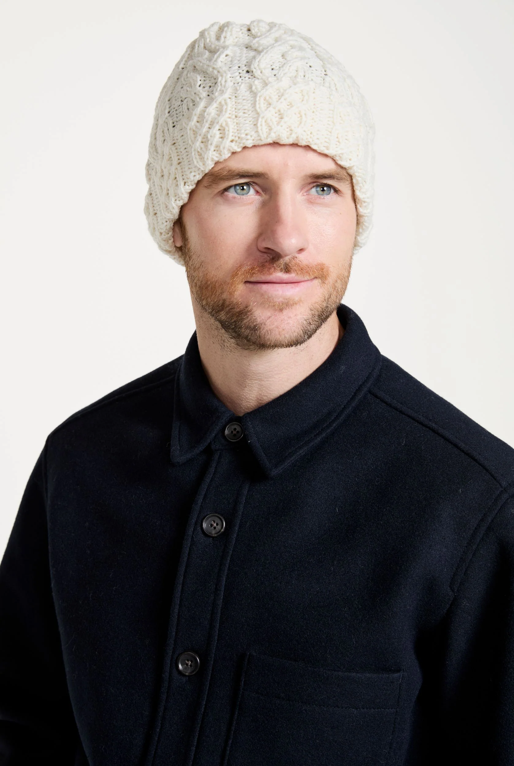 Finlough Aran Hat - Cream - Image 4