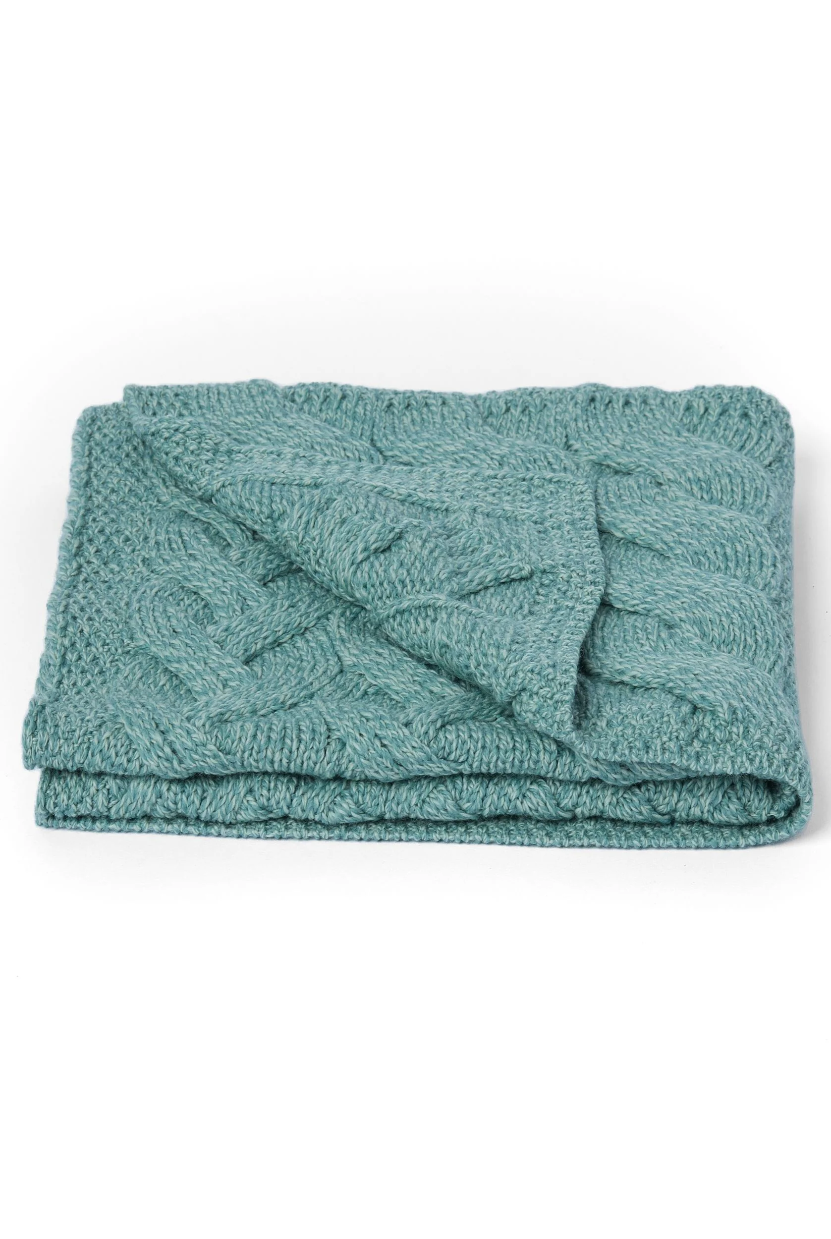 Glora Aran Patchwork Cot Throw - Mint Green - Image 3