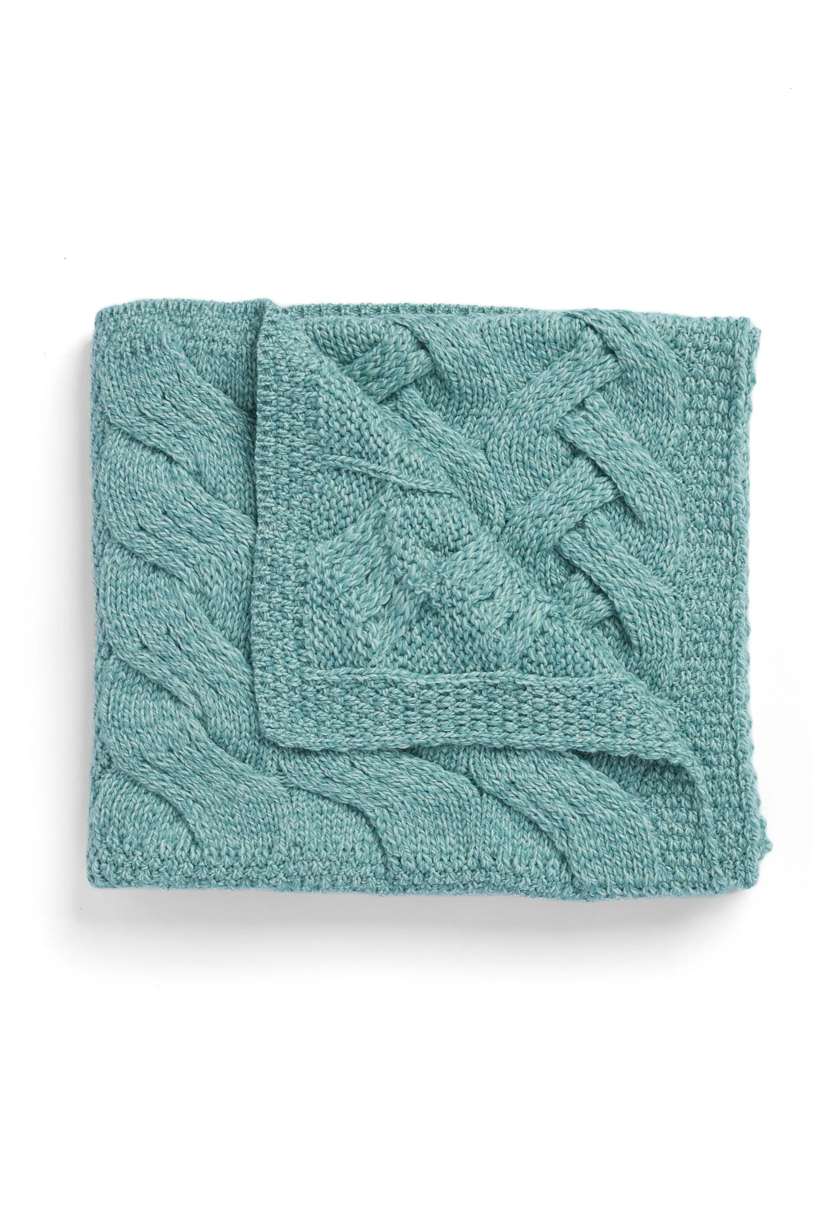 Glora Aran Patchwork Cot Throw - Mint Green - Image 4