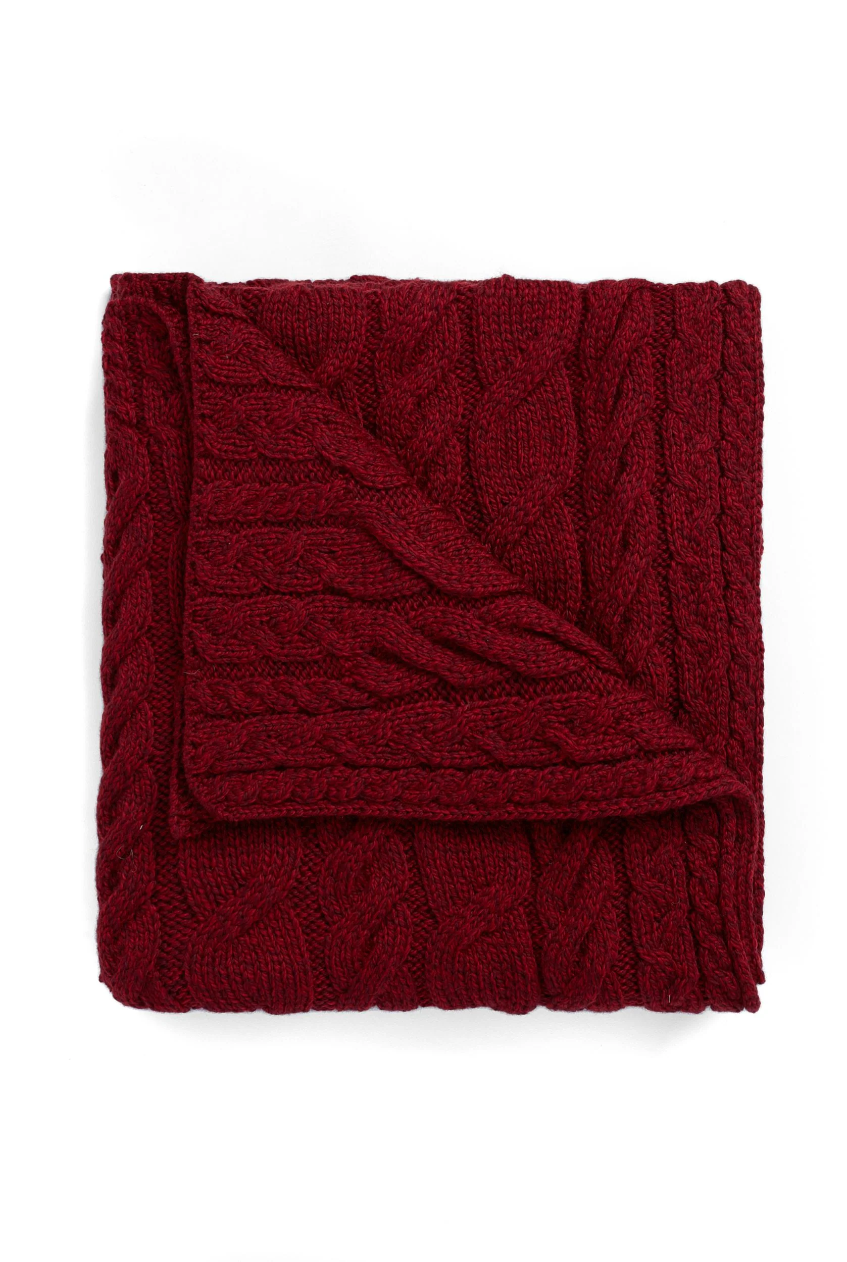 Silver Strand Supersoft Merino Aran Cable Throw -  Red - Image 4